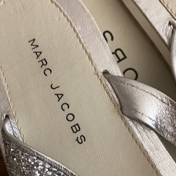 Marc jacobs couture line silver glitter sandals rubber flip flops 9 NIB $140 - Picture 3 of 8